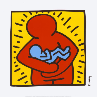 mother-holding-baby-1986 Keith Haring